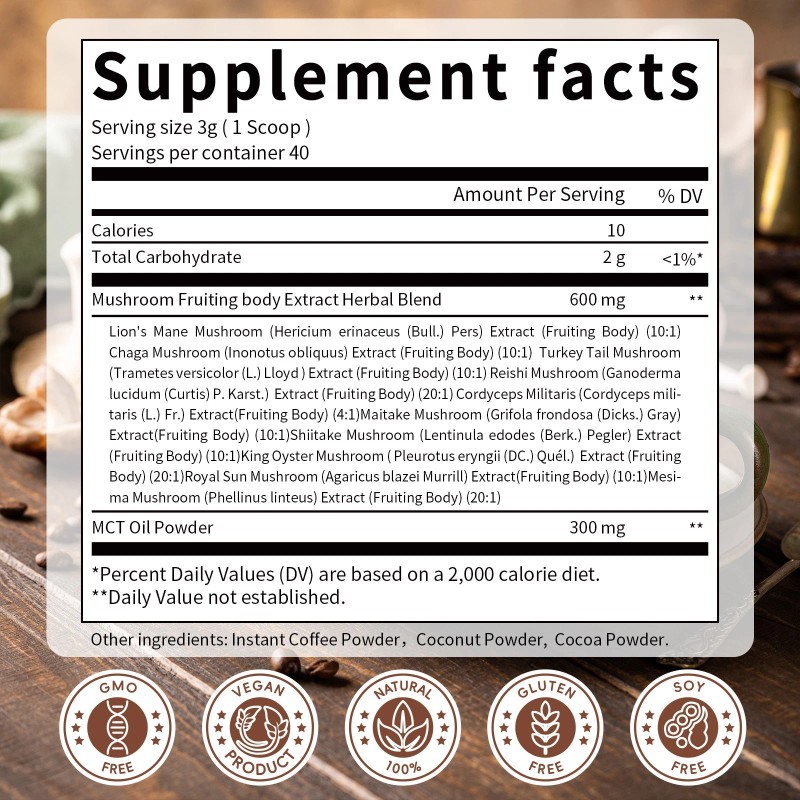 B Beworths Mushroom Coffee Blend – 10+ Mushrooms with MCT