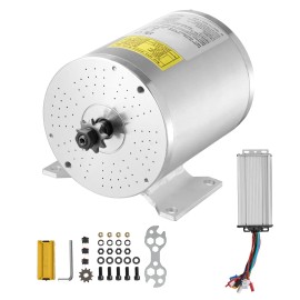 48V 2000W Electric Brushless DC Motor Kit with Speed Controller for Go Karts E Bikes Motorcycles Scooterswith handle or not ?: without Handle, Size: Size 2000W/48V