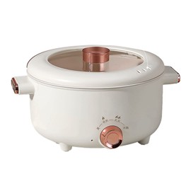 Fdit Electric Cooking Pot, Antisticking Multi Function 3 Temp Modes 3.5L for Camping (Electric Cooking Pot with Lid)