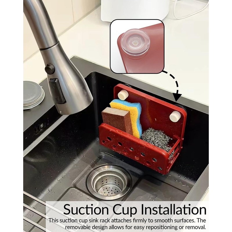 Foldable Sponge Holder for Kitchen Sink with Suction Cup