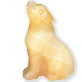 Ytbeoxk 2.1 Inch Yellow Jade Wolf Crystal Statue，Wolf Gifts Healing Crystal Decor，Wolf Totem Figurines Stone Energy Gemstones, in Bedroom Office Christmas Meditation Gifts for Men Gril Women