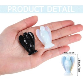 GUJOXILA Opal Crystal Angel Healing Crystals Gifts Guardian Angel Gifts for Women Angels Ornament Reiki Grief Pocket Cute Small Angel Gift 1.5”