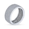 Pave Cubic Zirconia 5 Row Wide CZ Wedding Eternity Band