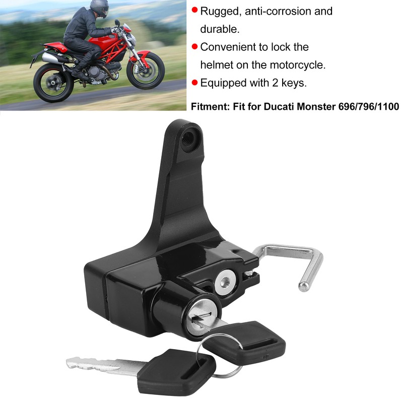 Motorcycle Metal Helmet Lock Anti Theft with 2 Keys Fit