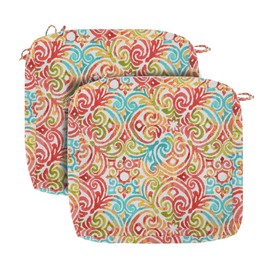 FUNHOME Patio Cushion Covers 22 x 20 x 4 Inch, No Insert! 2 Pack Water Repellent Outdoor Chair Seat Cushion Slip Covers with Zipper and Tie, Replacement Cover Only(Corinthian Dapple)