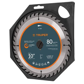 Truper ST-1080, Disco sierra p/madera 10", 80 dientes, centro 5/8"