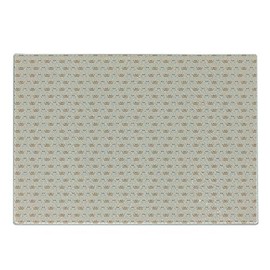 Ambesonne Crabs Cutting Board, Crawling Animals Nautical Creatures with Claws, Decorative Tempered Glass Cutting and Serving Board, Small Size, Pale Eggshell Champagne