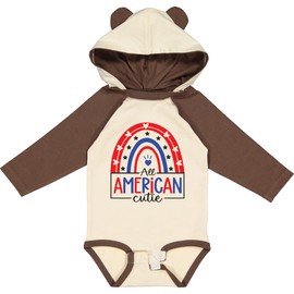 inktastic All American Cutie Long Sleeve Creeper 12 Months Natural & Brown W Ears 45a92