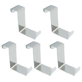 Bivethoi 5 Pcs Over The Door Hooks,Z-Shaped Reversible Sturdy Hanging Hooks Dual Head Fits 3/4" and 1-1/2" Door Widths, Single Hanger Hook for Drawer, Closet, Cupboard, Kitchen