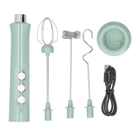 Electric Mixer ThreeSpeed USB Charging 1200mAh Battery Handheld Milk Frother with 3 Mixing Head for Home Kitchen