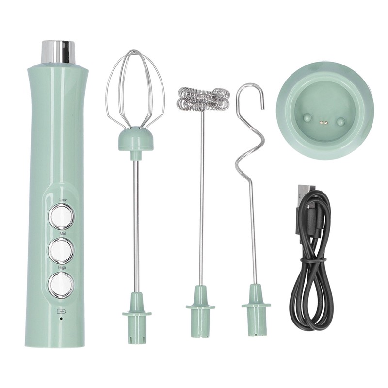 Electric Mixer ThreeSpeed USB Charging 1200mAh Battery Handheld Milk Frother