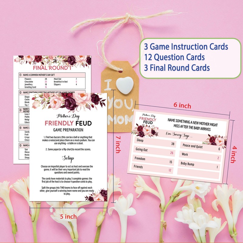 Xenseou Mother's Day Friendly Feud Game, Fun Mother's Day Party