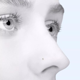 Unbranded 20G TINY 2MM PRINCESS SQUARE PRONG SET CZ CLEAR GEM STEEL NOSE BONE STUD RING