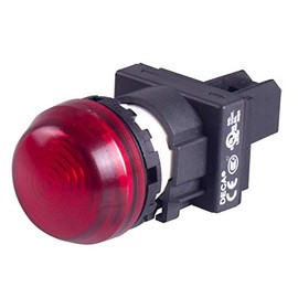 A20P-2EQM3R, 22mm LED Pilot lamp, Dome Type, 220V AC/DC, Red Lens