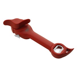 Kuhn Rikon Auto Safety Master Opener for Cans, Bottles and Jars, 9 x 2.75 inches, Red