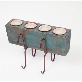 4 Hole Sugar Mold Complete Candleholder Set-Turquoise