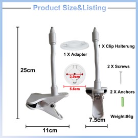 WOOGCSGO Baby Monitor Camera Clip Holder for TP-Link Tapo C200/C210/C220/C201/C202/C211/C212/C222/C230 WLAN IP Kame (White)