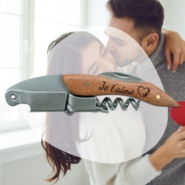 ERNESTINE - Flaschenöffner "Je t'aime" – Geschenk für Herren zum Valentinstag – Geschenk zum Valentinstag – Geschenk zum Valentinstag – Geschenk für Paare – Geschenk für Paare – Geschenk für Paare –