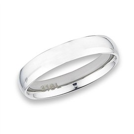 High Polish 4mm Wedding Ring New Stainless Steel Stackable Band Size 4