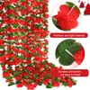 Aneco 6 Pcs Christmas in July Hawaiian Leis Red and