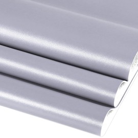 Ramya Smooth Solid Color Silver Faux Leather Sheets 1Rolls 12"x 53" (30cm x 135cm),Faux Leather is Great for Handmade DIY Craft Projects, Bows,Leather Earrings (Silver)