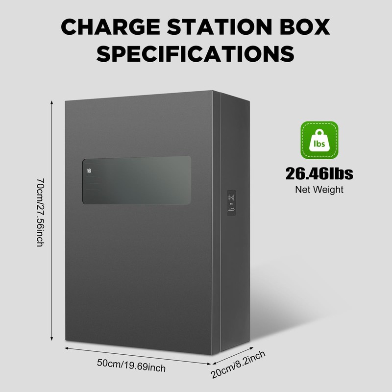 Wall EV Charger Protective Box,Portable Charger Station Box with Swipe