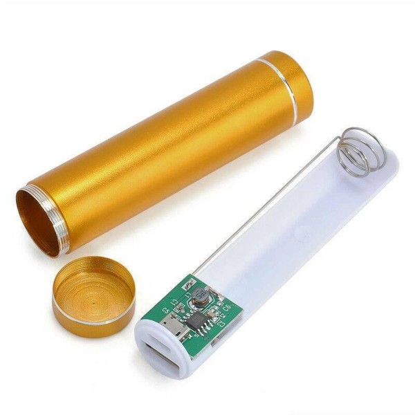 Universal Gold Mini Metal 5V USB Power Bank DIY Case