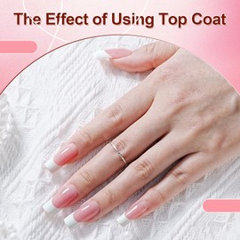 JODSONE French Tip Press On Nails - 15 Sizes Pink Square French Tips,Soft Gel Nail Tips False Nails Extensions Nail Art DIY(150Pcs)