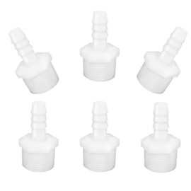 JoyTube Plastic Hose Barb Fittings 1/4" Barb X 1/4" NPT Male Thread Adapter Connector Pipe Fittings (pack of 6)