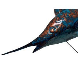 WorldBazzar XL Sailfish Marlin Sport Fish Metal Wall Art Trophy Nautical Coastal Boat Tropical Decor