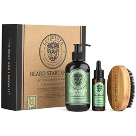 GUARDENZA GROOMING PRODUCTS Beard Starter Kit - Beard Oil, Beard and Face Wash - Beard Brush