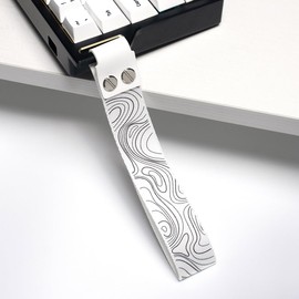 Custom Keyboard Strap ATK68 Mu68 Wooting 60he Keyboard Straps with Adhesive Topographic Pattern Strap for Multiple Mechanical Keyboards (White)