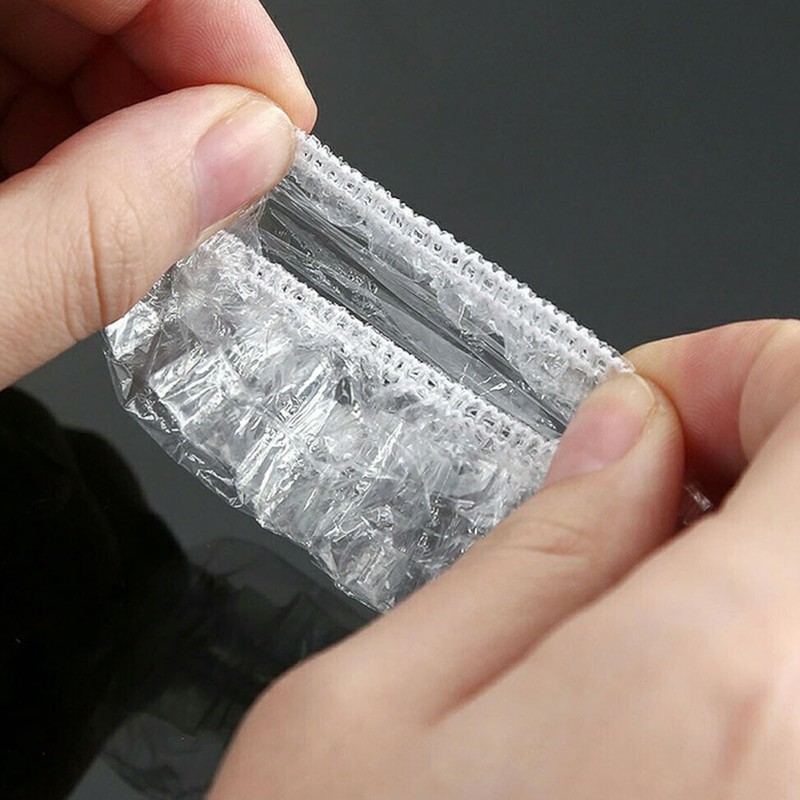 100pcs Disposable Transparent Ear Cover Sleeve Bath Shower Salon Hair