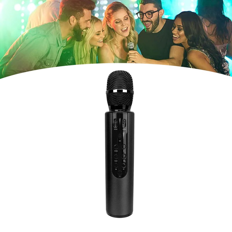 Bluetooth Karaoke Mic Dual 5W Speakers Clear Sound 2000mAh Battery