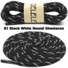 DELELE Round Work Boot Laces: 47 inch Black White Heavy