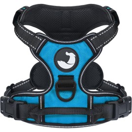 Joytale No Pull Dog Harness for Extra Large Dogs, Reflective Pet Vest with Front Clip, Adjustable Soft Padded Harnesses with Easy Control Handle for Training and Walking, Sky Blue, XL