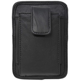 Garrison Grip Cowhide Leather OWB CCW Cell Phone Belt Pack Fits S&W Bodyguard, Ruger LCP, LCPII, and Smaller Guns (Black)