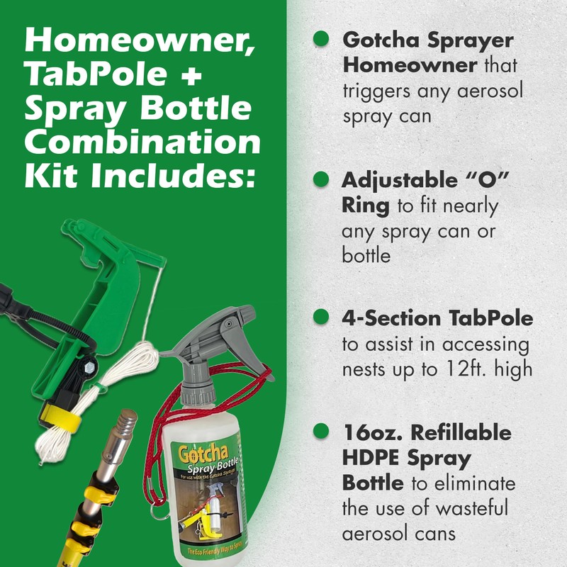 Gotcha Sprayer Homeowner USA-Made Combination Kit - Includes a 12ft.