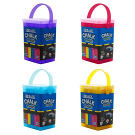 BAZIC Color Chalk, Standard Size Blackboard Chalkboard Chalks, Great Game Activity for Kid Teacher School (20/Bucket), 24-Buckets