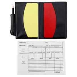 Penitue Football Referee Kit Accessories, Yellow Red Cards with Card Storage Wallet Record Paper Pencil Professional Warning Ref Set for Soccer Volleyball Basketball Sports Matches & Training Things