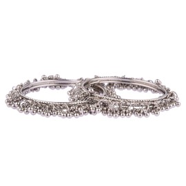 Efulgenz Indian Oxidized Bangle Bracelet Boho Indian Retro Bohemian Metal Balls Charms Hangings Vintage Bracelet Bangle Jewelry For Women