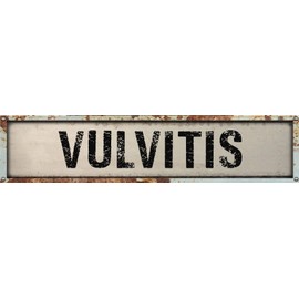 ANY AND ALL GRAPHICS Vulvitis 4"x18" Rectangle White Weathered Rustic Rusty Painted Look Novelty décor Composite Aluminum Beach Cottage Sign.