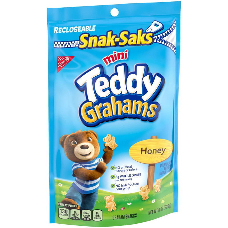 Teddy Grahams Honey Graham Snacks, 1- 8oz bag