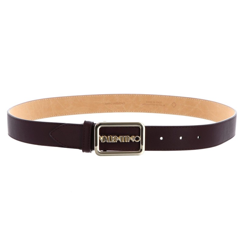 VALENTINO Around Plaque Buckle Belt W85 Vino/Oro - Can be