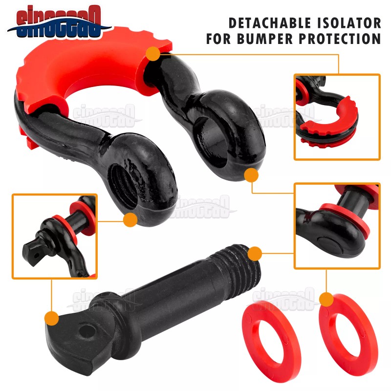 Sinocea0 Front Tow Hook and 3/4'' D-Ring Shackle for 2009-2022