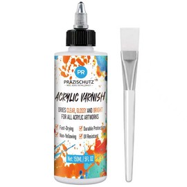 Acrylic Varnish for Acrylic Painting - Glossy, Water-Based Protective Finish for Art, Wood, and Crafts - Fast-Drying, UV-Resistant Clear Varnish (150ml/5oz)