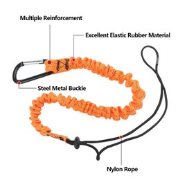 3 Foot Tool Lanyard, Tough Scaffold Hard Lanyard with Carabiner, Adjustable Loop End, Ultra-Durable, Premium Quality Materials Ideal for Scaffold, Tools, Construction (5pcs)