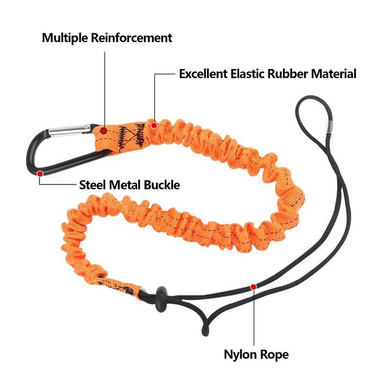 3 Foot Tool Lanyard, Tough Scaffold Hard Lanyard with Carabiner,