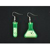 Miniblings Earrings Chemistry Test Tube and Piston Plexi LC Neon