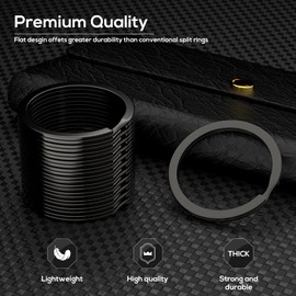 12pcs Metal Flat Key Rings, 1 inch Thick Round Split Keyring for Car Office Home DIY Keychains (Gunmetal)